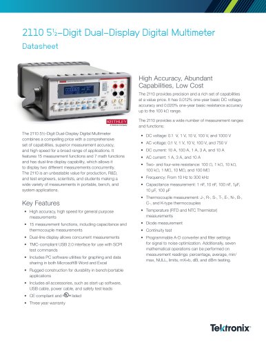 2001 5½-Digit High Performance Multimeter 2002 8½-Digit High Performance Multimeter