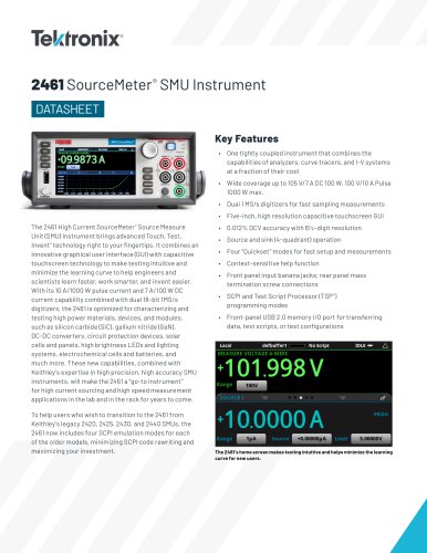 2461 SourceMeter&reg;  SMU Instrument