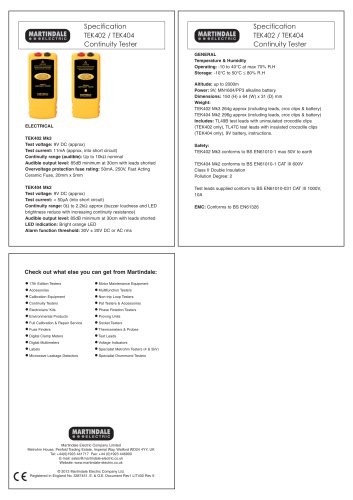 Continuity Tester: Martindale TEK402