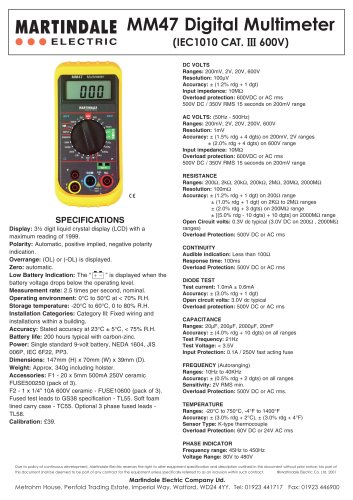  ELECTRICIANS DIGITAL MULTIMETER  