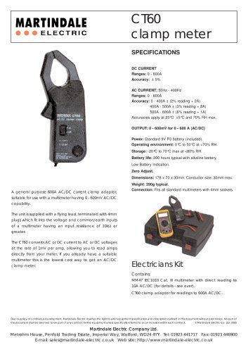 Multimeter:   Martindale CT60