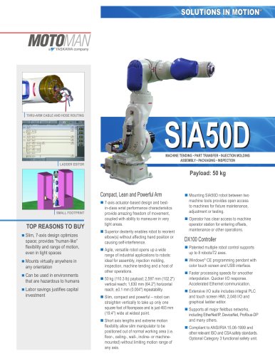 Motoman SIA50D 7-Axis Robot