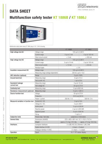 Hipot safety analyser KT 1886B