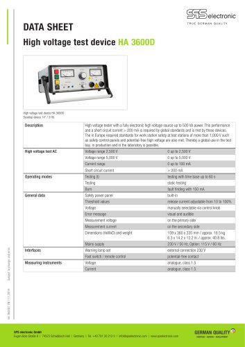 Hipot tester HA 3600D