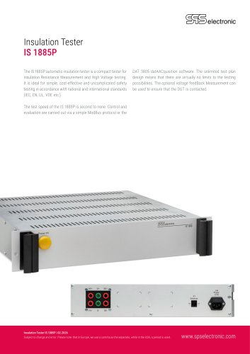 Insulation Tester IS 1885P