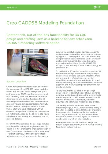 Creo CADDS 5 Modeling Foundation