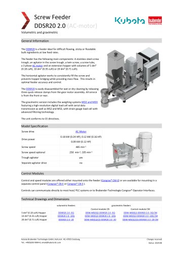 Work Standard - DDSR20 (AC Motor)