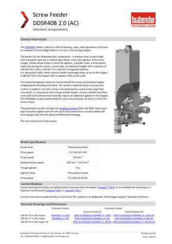 Work Standard - DDSR40B (AC Motor)