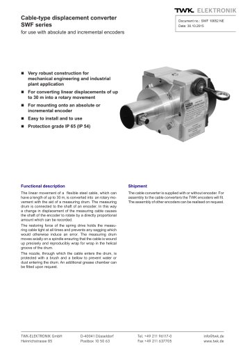 Draw-wire displacement converter SWF