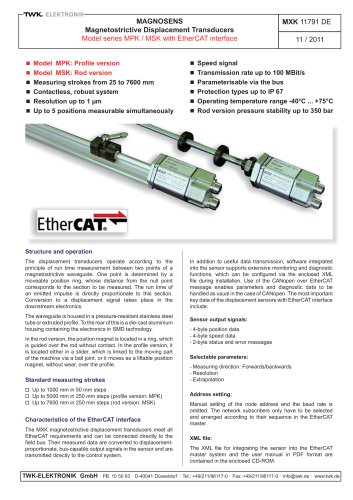 Magnetostrictive displacement transducer MPK