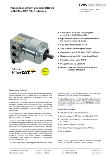 Rotary encoder TRK/S3 SIL2