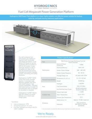 2014 Fuel Cell Megawatt Power Generation Platform