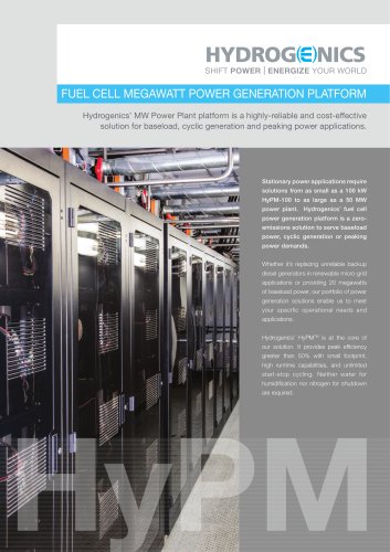 2017 FUEL CELL MEGAWATT POWER GENERATION PLATFORM