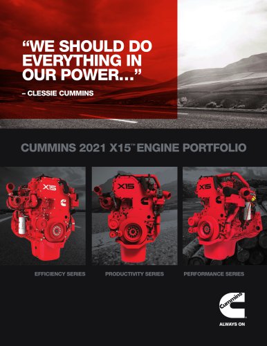 CUMMINS 2021 X15™ ENGINE PORTFOLIO