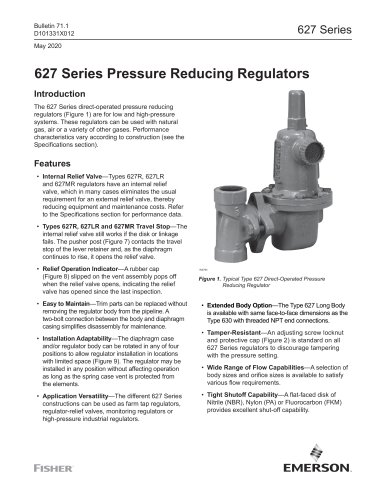 627 Series Pressure Reducing Regulators