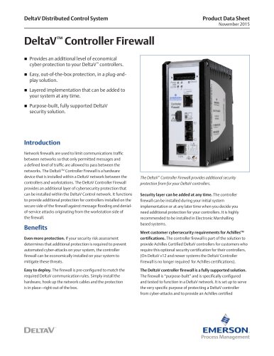 DeltaV Controller Firewall