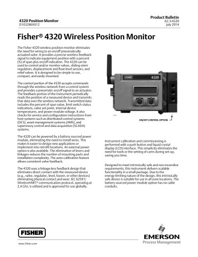 Fisher® 4320 Wireless Position Monitor