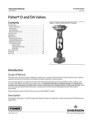 Fisher® D and DA Valves