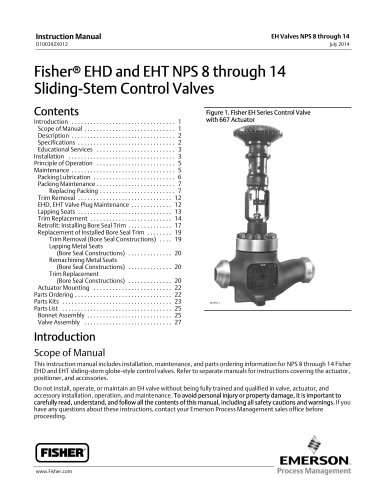 Fisher® EHD and EHT NPS 8 through 14 Sliding-Stem Control Valves