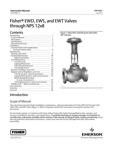 Fisher® EWD, EWS, and EWT Valves through NPS 12x8