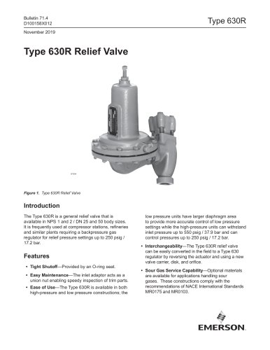 Type 630R Relief Valve