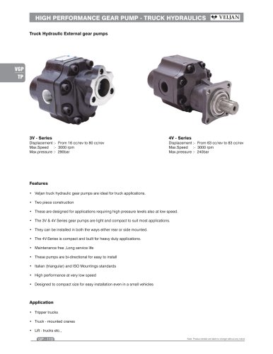 HIGH PERFORMANCE GEAR PUMP - TRUCK HYDRAULICS