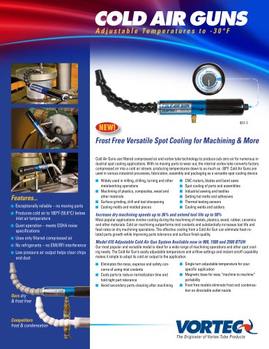 Cold Air Guns Adjustable Temperatures to 30°F