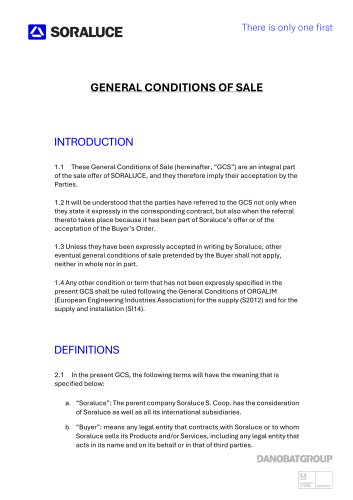 GENERAL CONDITIONS OF SALE