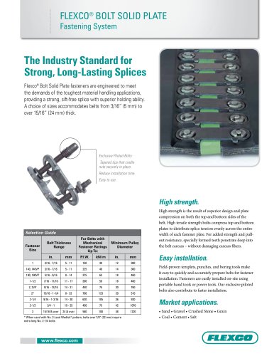 FLEXCO® BOLT SOLID PLATE Fastening System