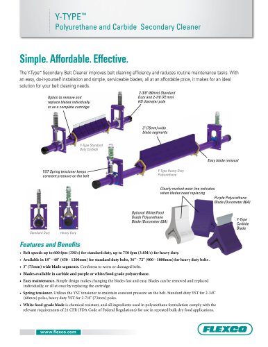 Y-Type™ Polyurethane and arbide Secondary Cleaner