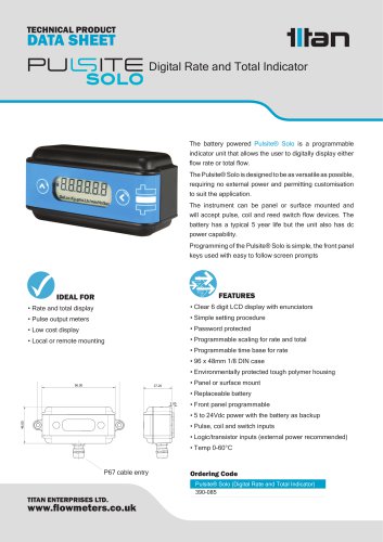 Pulsite Solo Digital Rate & Total Indicator