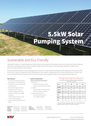 5.5-kW Solar Pumping System Spec Sheet