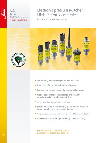 E.5 Electronic pressure switches hex 22 "High-Performance"