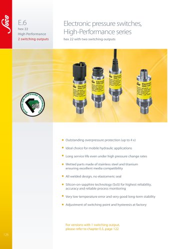 E.6 Electronic pressure switches hex 22 "High-Performance"