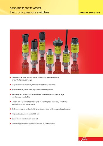 Electronic pressure switches with SoS-Technology