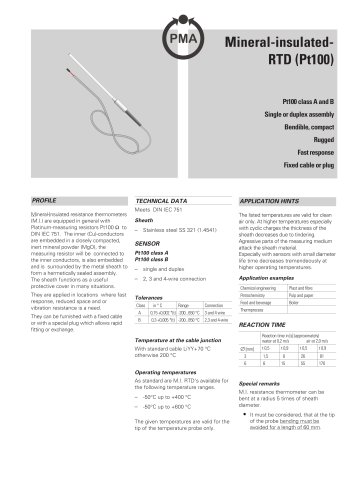 Mineral-insulated- RTD (Pt100)