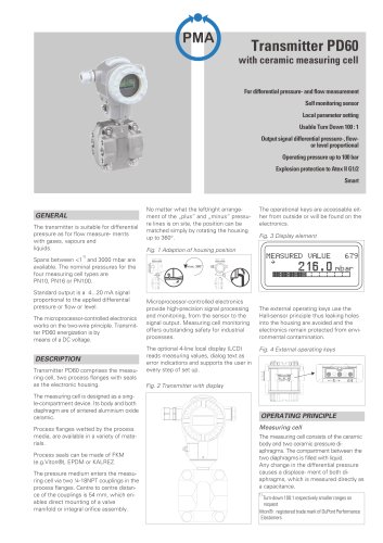 Transmitter PD60 with ceramic measuring cel