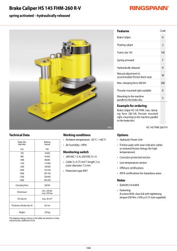Datasheet HS 145 FHM-260 R-V