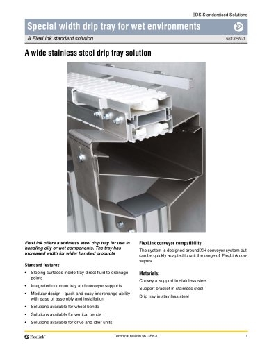 A wide stainless steel drip tray solution