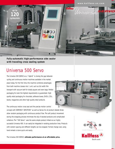 Automatic High-Speed Shrink Wrapping Machine: UNIVERSA 500 Servo