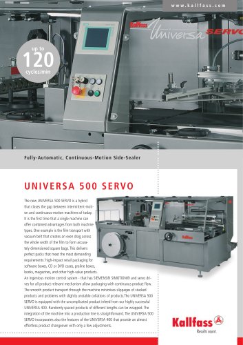 Fully-Automatic, Continuous-Motion Side Sealer UNIVERSA 500 SERVO