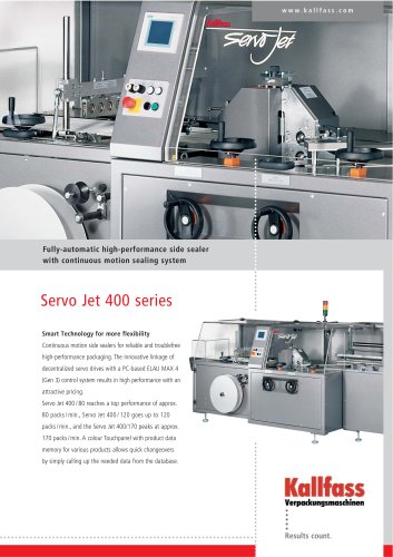 Fully-automatic high-performance side sealer with continuous motion sealing system SERVO JET 400