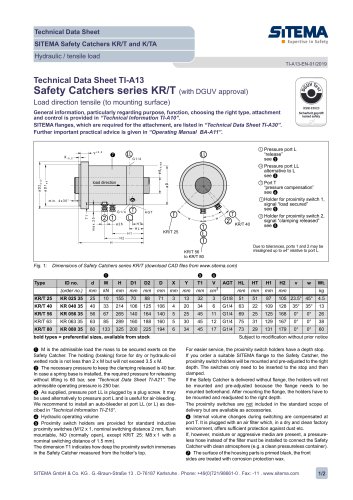 Dimensions, type KR/T and K/TA