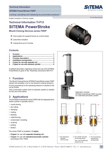 P12 - Dimensions type FSKP (pneumatic)