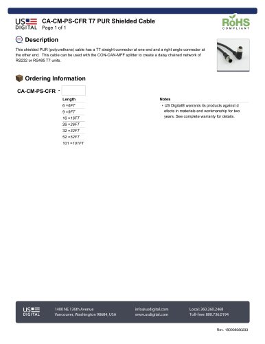 CA-CM-PS-CFR T7 PUR Shielded Cable