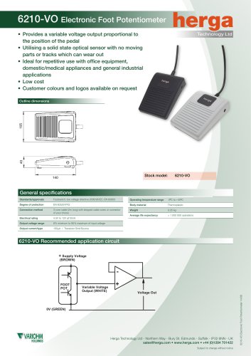 6210-VO Electronic Foot Potentiometer