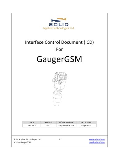 Interface Control Document (ICD) for GaugerGSM