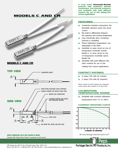 Model C & CR Thermostat