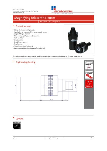 vicotar® Magnifying telecentric lenses, MK series