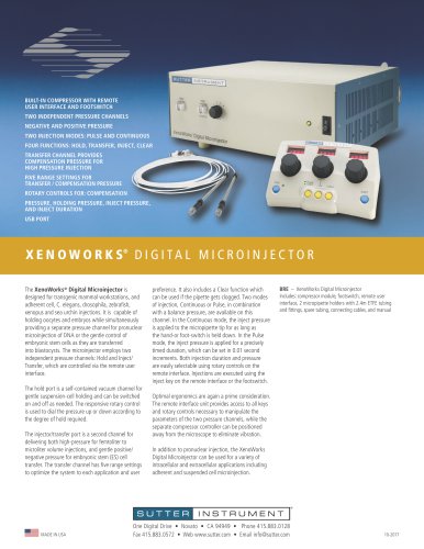 XENOWORK S®  DIGITAL MICROINJECTOR